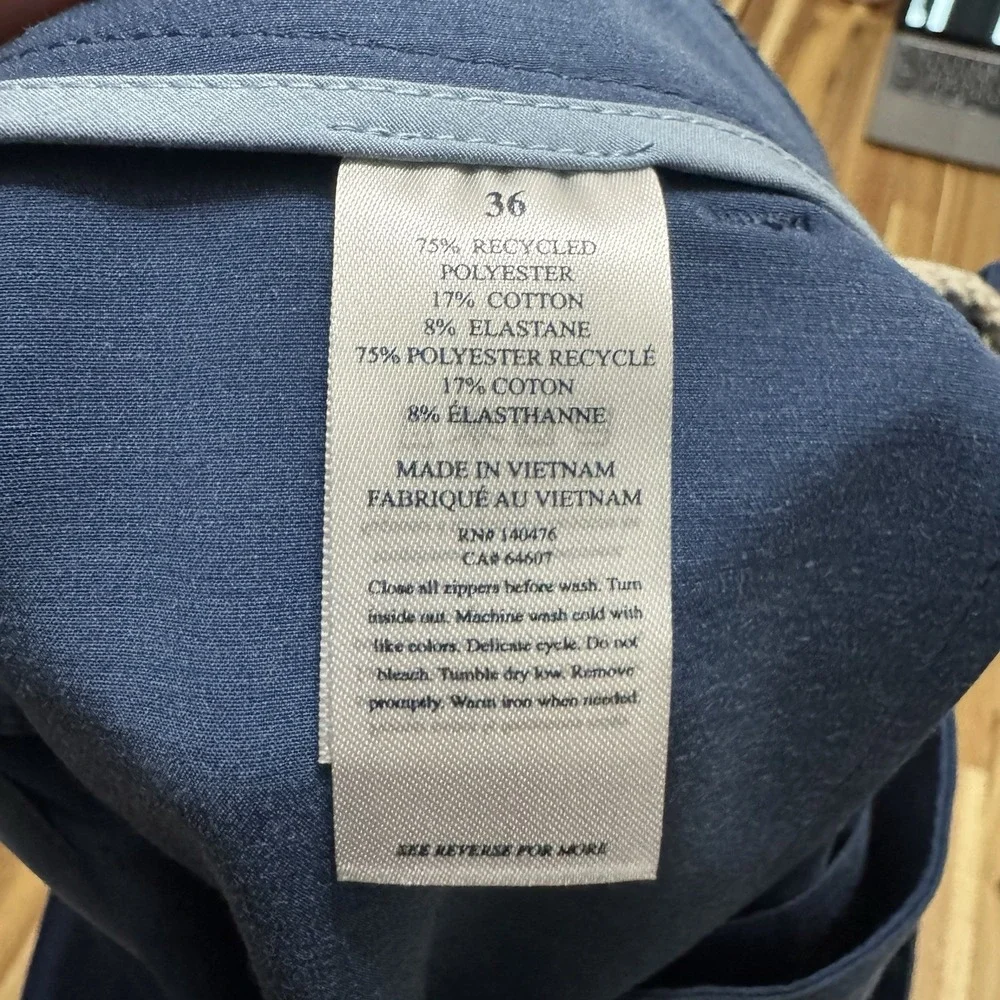 Faherty All Day Shorts Mens 36 Blue Chino Performance Drawstring 9